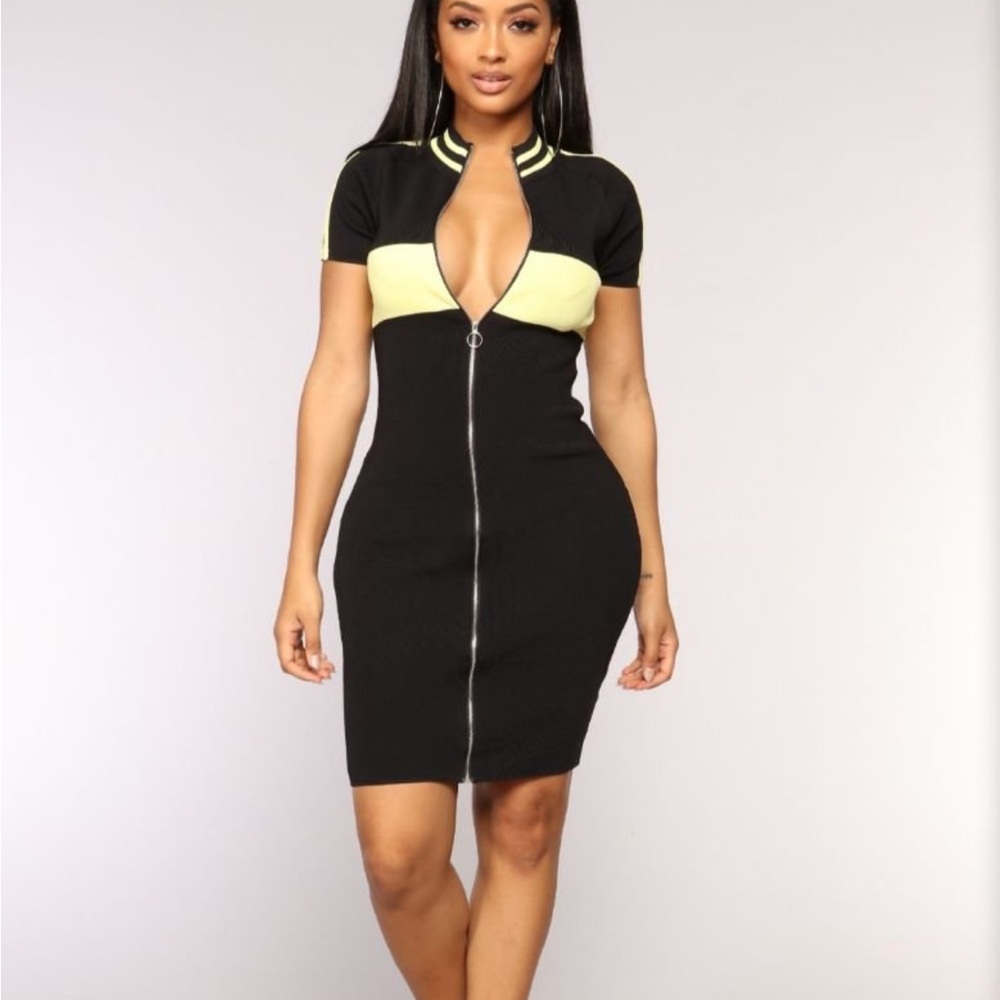 Black and yellow dress